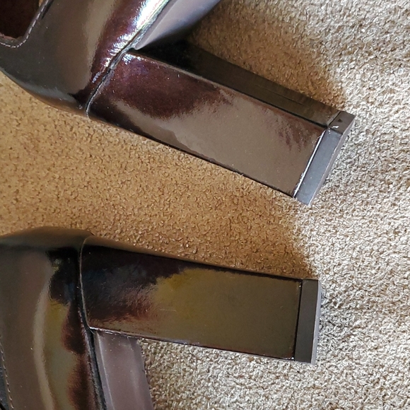 EUC Matisse heels leather upper size 7M brown black shiny glossy - Picture 9 of 11